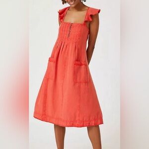 Pilcro NWT flutter sleeve linen blend dress, XXSP